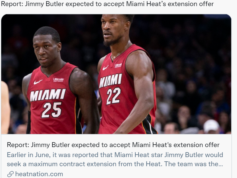  热火四年顶薪续约巴特勒，打造争冠核心阵容  